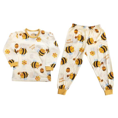 Honey Bee; 21SS kids Organic Long-Sleeves Jacquard | sleepwear, children clothing, pajama, lounge wear, underwear, t-shirt, apparel